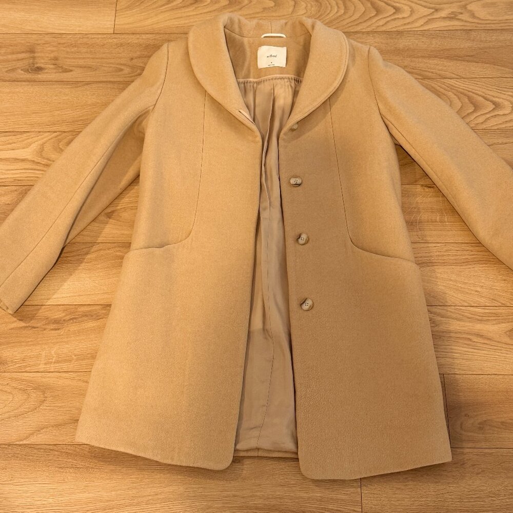 Aritzia Wilfred Wool Coat | Camel | Medium